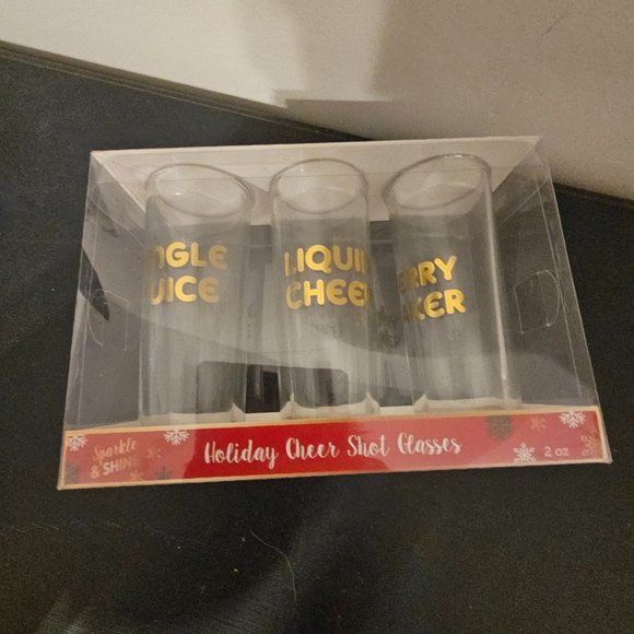 NIP NEW DEI Holiday Cheer Set of 3 Shot Glasses Jingle Juice - Picture 4 of 5